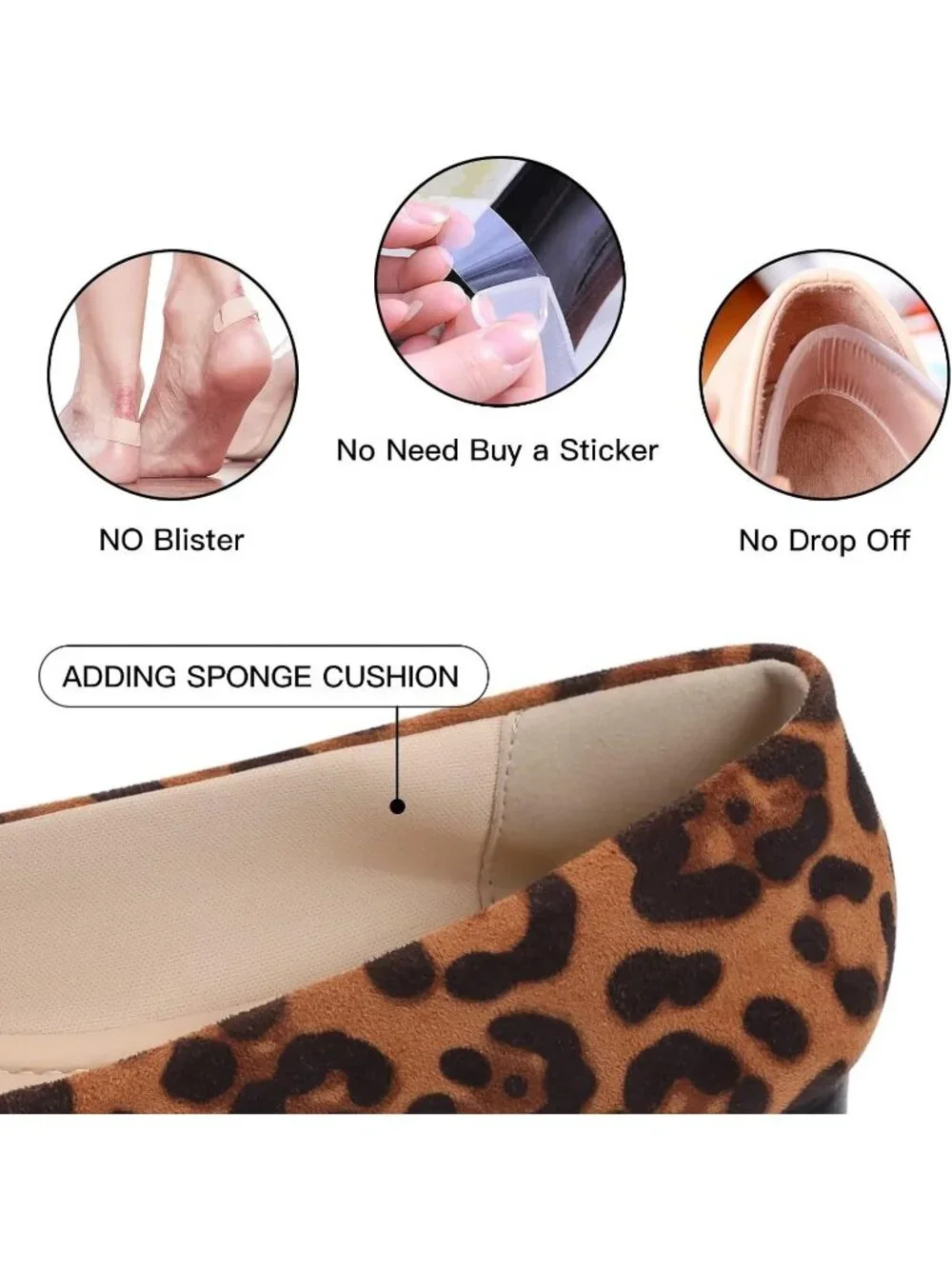 Women's Leopard Suede Comfortable Pointed Toe Memory Foam Slip On Flat Shoes